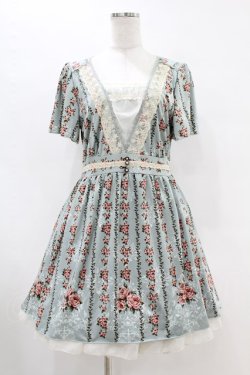 画像1: axes femme / 花柄ワンピース M ミント H-25-07-05-1045-AX-OP-NS-ZH