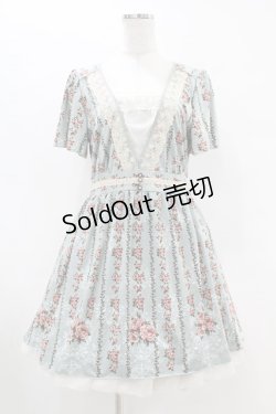 画像1: axes femme / 花柄ワンピース M ミント H-25-07-05-1045-AX-OP-NS-ZH