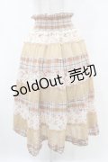 axes femme / チェック切替スカート M オレンジ/ベージュ H-25-07-05-1046-AX-SK-NS-ZH