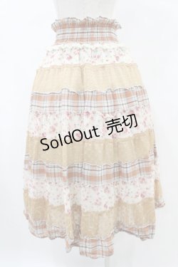 画像2: axes femme / チェック切替スカート M オレンジ/ベージュ H-25-07-05-1046-AX-SK-NS-ZH