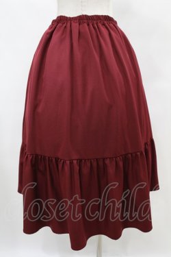 画像2: axes femme / チャイナ釦ラッフルスカート M ワイン H-25-07-05-1047-AX-SK-NS-ZH