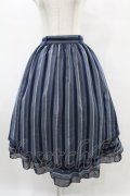 axes femme / マルチストライプイレヘムスカート M ネイビー H-25-07-05-1048-AX-SK-NS-ZH