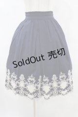 axes femme / 裾刺繍スカート M ネイビー H-25-07-05-1049-AX-SK-NS-ZH