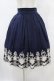 画像1: axes femme / 裾刺繍スカート M ネイビー H-25-07-05-1049-AX-SK-NS-ZH (1)
