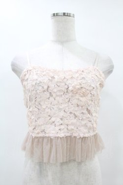 画像1: an another angelus / カットフラワーレースビスチェ Free PINK H-25-07-05-1051-CA-TO-NS-ZH