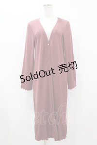 axes femme / 後ろプリーツロングカーディガン M ピンク H-25-07-05-1057-AX-TO-NS-ZH