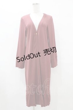 画像1: axes femme / 後ろプリーツロングカーディガン M ピンク H-25-07-05-1057-AX-TO-NS-ZH