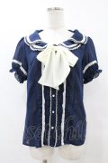 axes femme POETIQUE / ダブルカラーシフォンブラウス M ネイビー H-25-07-05-1058-AX-BL-NS-ZH