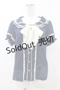 axes femme POETIQUE / ダブルカラーシフォンブラウス M ネイビー H-25-07-05-1058-AX-BL-NS-ZH