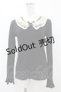 axes femme / レース襟トップス M ブラック H-25-07-05-1059-AX-BL-NS-ZH