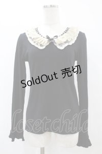 axes femme / レース襟トップス M ブラック H-25-07-05-1059-AX-BL-NS-ZH