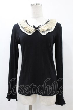 画像1: axes femme / レース襟トップス M ブラック H-25-07-05-1059-AX-BL-NS-ZH