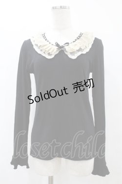 画像1: axes femme / レース襟トップス M ブラック H-25-07-05-1059-AX-BL-NS-ZH