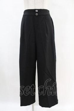 画像1: axes femme / チャイナ釦スリットパンツ Free ブラック H-25-07-05-1024-AX-PA-NS-ZH