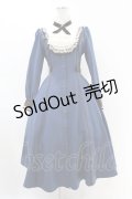 Innocent World / フルールバッスルドレス(長袖) M ブルー×ショコラ/Blue×Chocolat H-25-07-05-1026-IW-OP-NS-ZH