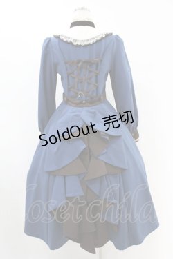 画像2: Innocent World / フルールバッスルドレス(長袖) M ブルー×ショコラ/Blue×Chocolat H-25-07-05-1026-IW-OP-NS-ZH