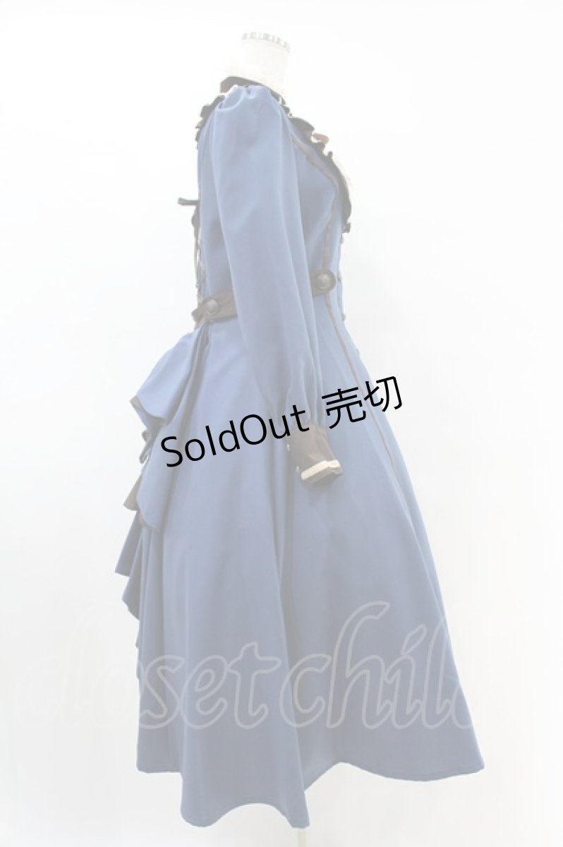 画像3: Innocent World / フルールバッスルドレス(長袖) M ブルー×ショコラ/Blue×Chocolat H-25-07-05-1026-IW-OP-NS-ZH (3)
