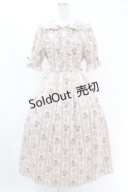 画像1: axes femme kawaii / RosyBear柄ワンピース M アイボリー H-25-07-05-1029-AX-OP-NS-ZH