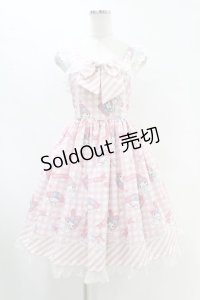 Advertising Balloon (Sanrio Collaboration) / マイメロディプリントピンクちょう結びチェック柄ジャンパースカート S ピンク H-25-07-05-1032-0-OP-NS-ZH