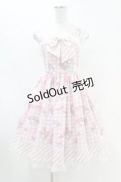 画像1: Advertising Balloon (Sanrio Collaboration) / マイメロディプリントピンクちょう結びチェック柄ジャンパースカート S ピンク H-25-07-05-1032-0-OP-NS-ZH