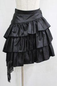 BPN / アシメフリルスカート  黒 H-25-07-05-012-GO-SK-KB-ZH