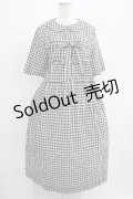 Jane Marple / シャーリングギンガムリボントリムドレス  ブラック H-25-07-05-003-JM-OP-KB-ZH