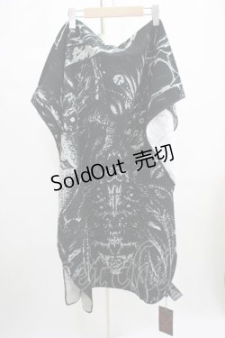 画像1: KILL STAR / HEAVY AND DOOMED BEACH TOWEL  黒 H-25-07-06-060-SL-ZA-KB-ZH
