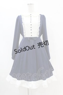 画像1: axes femme POETIQUE / ヨーク切替ワンピース M ネイビー H-25-07-06-1039-AX-OP-NS-ZH