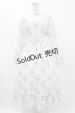 画像1: Kurumi Collaboration / 花柄クラシカルワンピース L 白 H-25-07-06-1044-0-OP-NS-ZH