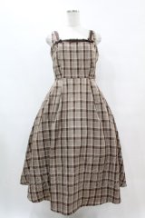 m petit by misako / AMCHKスクエアネックジャンパースカート L ブラウン H-25-07-06-1046-LO-OP-NS-ZH