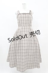 m petit by misako / AMCHKスクエアネックジャンパースカート L ブラウン H-25-07-06-1046-LO-OP-NS-ZH