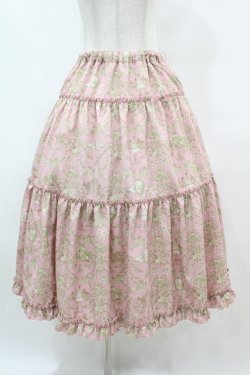 画像1: m petit by misako / NINA'S RVパニエスカート L ピンク/アイボリー リバーシブル H-25-07-06-1048-LO-SK-NS-ZH