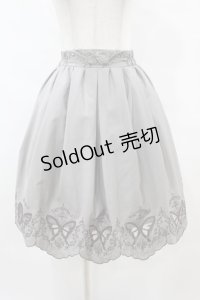 axes femme POETIQUE / 蝶柄透かし刺繍スカート M グレー H-25-07-06-1052-AX-SK-NS-ZH