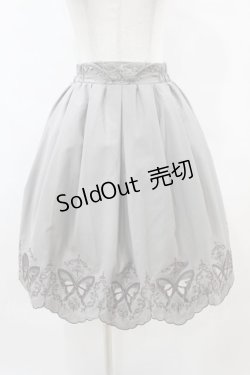 画像1: axes femme POETIQUE / 蝶柄透かし刺繍スカート M グレー H-25-07-06-1052-AX-SK-NS-ZH