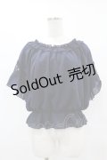 axes femme / シフォントップス M ネイビー H-25-07-06-1059-AX-BL-NS-ZH