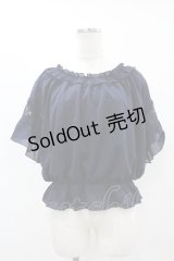 axes femme / シフォントップス M ネイビー H-25-07-06-1059-AX-BL-NS-ZH