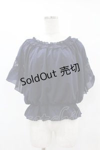 axes femme / シフォントップス M ネイビー H-25-07-06-1059-AX-BL-NS-ZH