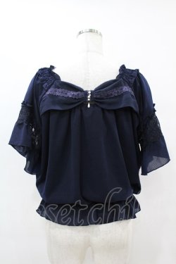 画像2: axes femme / シフォントップス M ネイビー H-25-07-06-1059-AX-BL-NS-ZH