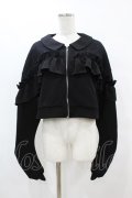 DearMyLoveRose / ヨークレースフリルショートブルゾン L~LL ブラック H-25-07-06-1060-EL-TO-NS-ZH