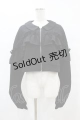 DearMyLoveRose / ヨークレースフリルショートブルゾン L~LL ブラック H-25-07-06-1060-EL-TO-NS-ZH