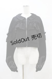 DearMyLoveRose / ヨークレースフリルショートブルゾン L~LL ブラック H-25-07-06-1060-EL-TO-NS-ZH