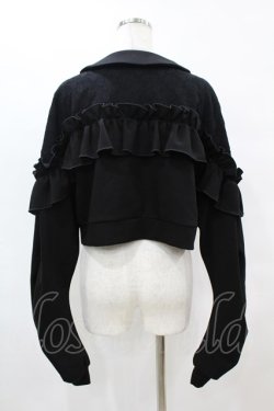 画像2: DearMyLoveRose / ヨークレースフリルショートブルゾン L~LL ブラック H-25-07-06-1060-EL-TO-NS-ZH