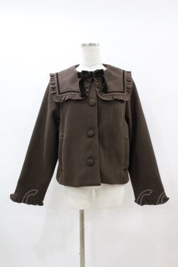画像1: m petit by misako / セーラーショートコート L ブラウン H-25-07-06-1063-LO-CO-NS-ZH
