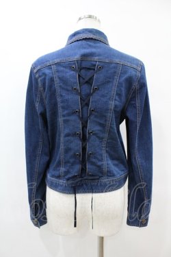 画像2: axes femme / レースアップデニムジャケット M ブルー H-25-07-06-1065-AX-JA-NS-ZH