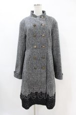 画像1: axes femme Red label / スタンド襟ダブルボタンコート L ブラック H-25-07-06-1066-PU-CO-NS-ZTC065 (1)
