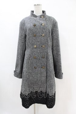 画像1: axes femme Red label / スタンド襟ダブルボタンコート L ブラック H-25-07-06-1066-PU-CO-NS-ZH