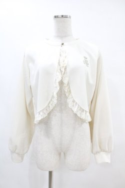 画像1: m petit by misako / MSKバラBフリルボレロ M オフ H-25-07-06-1068-LO-TO-NS-ZH