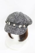Swankiss / SX tweed casquette  ブラック H-25-07-06-1002-CA-AC-NS-ZH