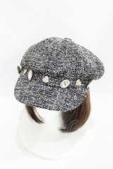 Swankiss / SX tweed casquette  ブラック H-25-07-06-1002-CA-AC-NS-ZH