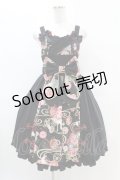 metamorphose / 花鳥風月〜乙女のはなごろも〜 プリーツジャンパースカート(草柄リボン) Free 黒紅 H-25-07-06-1033-ME-OP-NS-ZH